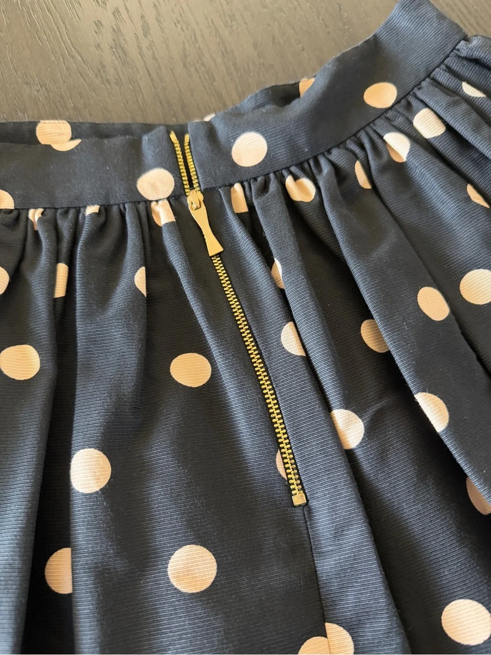 kate spade Black Circle Skirt with light pink/cream Polka Dots
